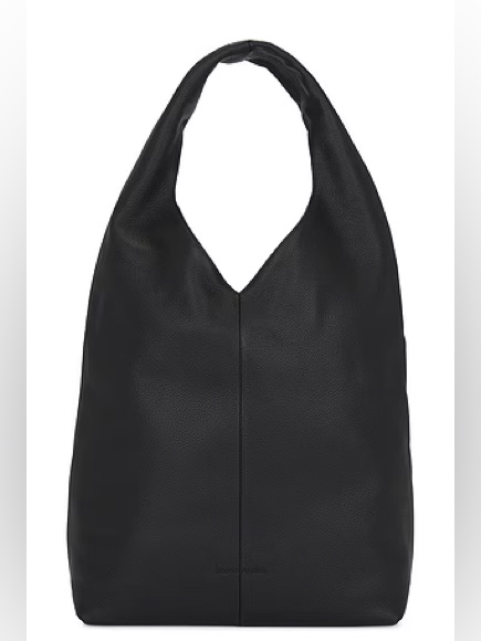 Studio Amelia Diamond Tote Bag In Black Leather